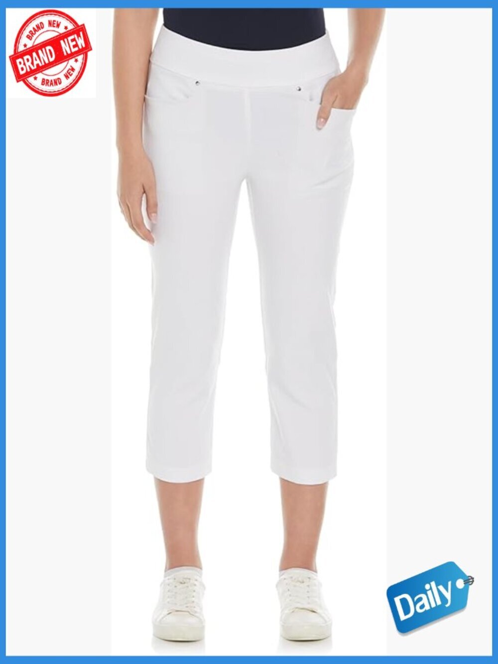 Women's Golf Capri Pants with Tummy Control, Moisture-Wicking, Stretch